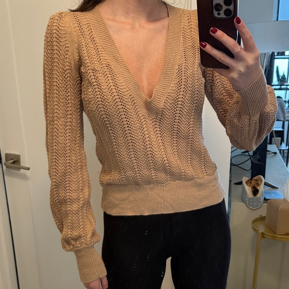 Joie Women's Beige V-Neck Sweater